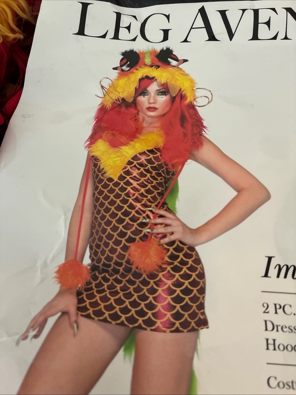 Leg Avenue Halloween Dragon Costume Dress and Headpiece